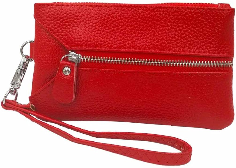 Uptsky Womens Leather Coin Purse Key Holder Multifunction Handbags (Red