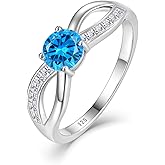 RGEMCY Infinity Promise Rings for Her 925 Sterling Silver Cubic Zirconia Rings Wedding Anniversary Engagement Rings for Women Wife Mother