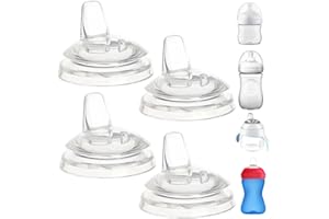 CAMTOVGCA Sippy Spout Nipples Compatible with Philips Avent Natural Bottles, My Grippy Spout and Natural Trainer Sippy Cup, Soft Clear Food Grade Silicone Replacement Spouts, Leak-Proof, BPA Free, 4 Count