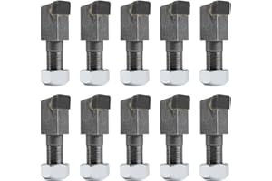 10 Pack Threaded Stump Grinder Teeth 2-7/8" Carbide Tipped with Nuts