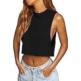 UNCLECAT Womens Sexy Sleeveless Tank Tops Crewneck Summer Crop Tops Casual Basic Shirts