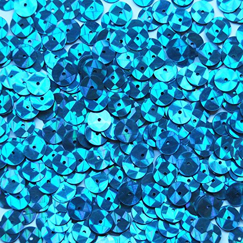 8mm Flat Round Sequin Paillettes ~ Light Blue Aqua Prism Multi Reflective~ Loose sequins for embroidery, bridal, applique, arts, crafts, and embellishment. Made in USA.