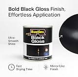 Rustins Black Gloss Paint 250ml Fast-Drying Water-Based Coating view 2