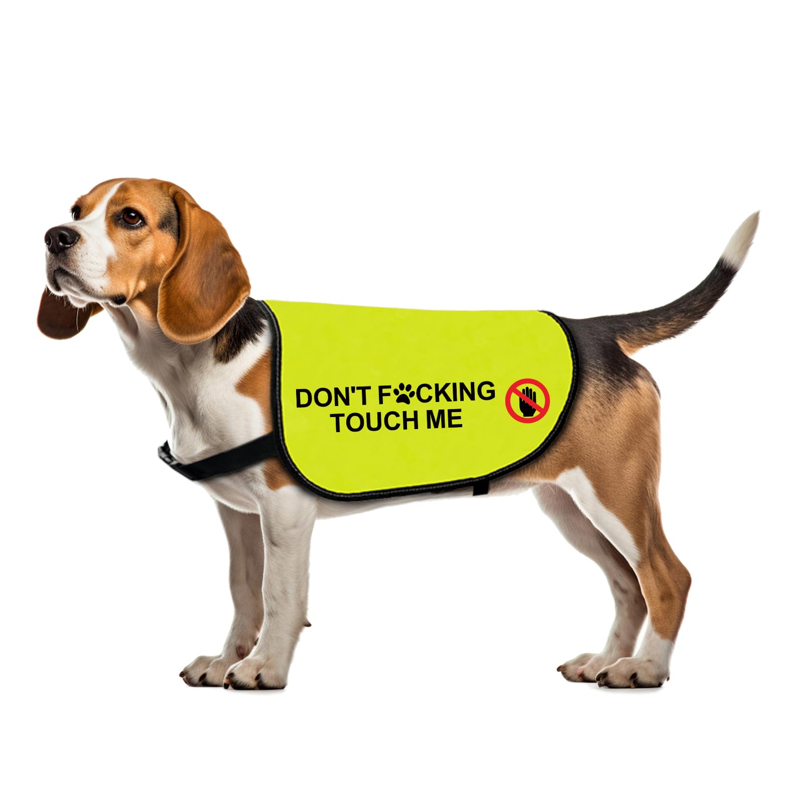 Zuo Bao Funny Dog Slogan Jacket Vest Don't F Touch Me Dog Walking Warning Vest (Don't Touch-Large)
