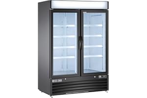 Maxx Cold MXM2-48RBHC, Double Door Merchandiser Refrigerator, Free Standing, 48 Cu. Ft. - Black