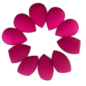 Beauty Makeup Sponge 10 Pcs,Soft Latex Free and Vegan Makeup Sponges Perfect for Cosmetic Beauty Sponge Application for Liquid,Multi-colored Makeup Sponges(rose red color)