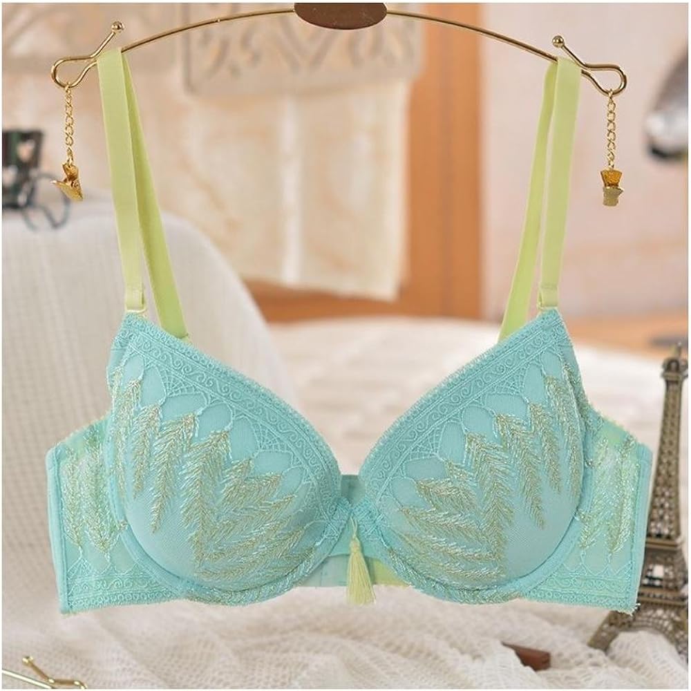Womens Sexy Embroidery Side Closed 3/4 Cup Non Padded Underwire Bra 36