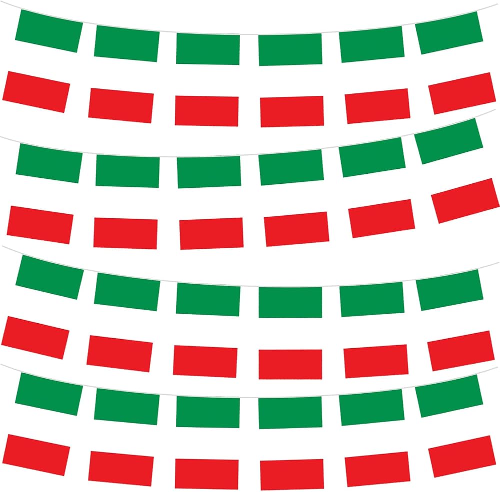 YAAVAAW Italy Flag Bunting 10m 30 Flags Indoor Outdoor Festivals