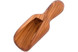 Olive Wood Scoop/Shovel - Handmade Salt Spoon/Sugar Spoon - 4 Different Sizes - SkandWood (1, Ø 2 x 8 cm/Ø 0.79" x 3.15")