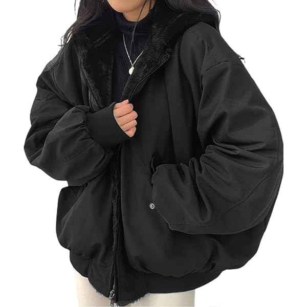 Antinson Womens Fleece Lined Jacket Reversible Zip Up Fuzzy Faux