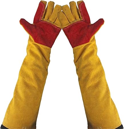 Longs 60cm Gants De Protection Pour Animaux épaissie En Cuir