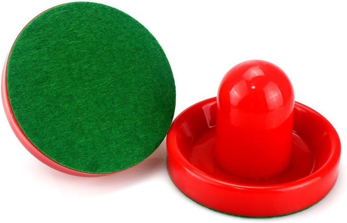 Qtimal Home Standard Air Hockey Paddles and 2 Size Pucks, Small Size for Kids, Large Size for Adult, Great Goal Handles Pushers Replacement Accessories for Game Tables (2 Striker, 6 Puck Pack) : Sports & Outdoors