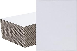 XPERIA BOX 50 Pack 5x7 Inch White Corrugated Cardboard Sheets, Corrugated Cardboard Filler Insert Sheet Pads for Mailing, Pack Shipping, Backing, Craft Card Board