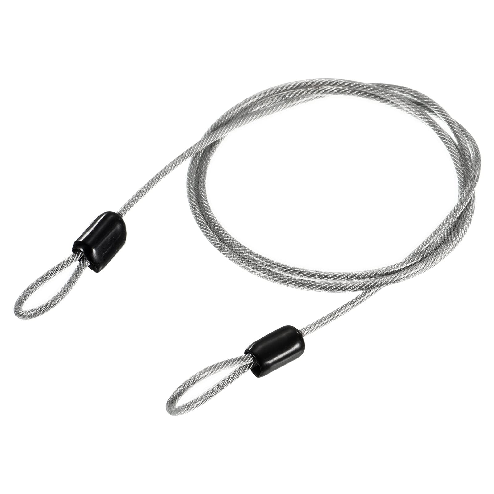 M METERXITY Security Cable - Plastic Coated Steel Locking Rope Apply to Outdoor/Bicycle/Travel (2.5mmx1m, Transparent)