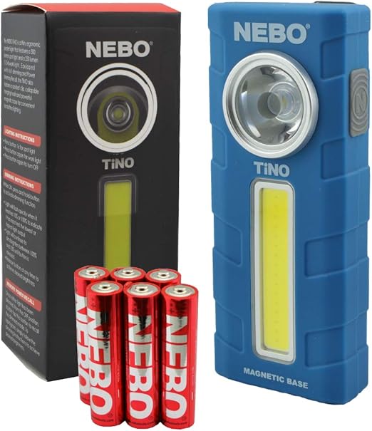 Nebo Tino Work Light Flashlight 300 Lumen LED with Base Bundle