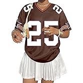 Oversized Jersey Shirts for Women Baggy Graphic Number Tees V Neck Y2k Streetwear Tshirt Summer Fashion Tops