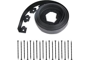 ZOSTERA Landscape Edging Kit, No Dig Garden Edging Kit, 20 ft, with 18 Spikes, Black Lawn Edge for Garden Yard