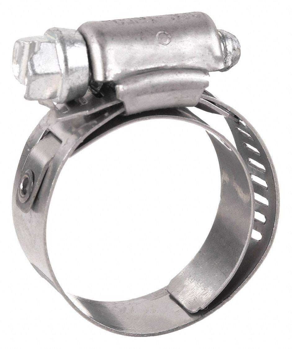 Hose Clamp, 5/8 to 1 In, SAE 8, SS, PK10 Automotive Hose Clamps