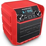 ION Audio Tailgater Express Red | Compact Water-Resistant Wireless Speaker System with AM/FM Radio & USB Charge Port (20W)