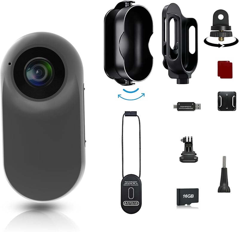 1080P Mini Action Cam Unterwasserkamera 20M Wasserdicht mit Schutzhülle, 26g Ultraleicht Bodycam, Helmkamera Motorrad POV Kamera für Fahrrad, Ski, Outdoor Abenteuer & Geschenk für Damen und Herren