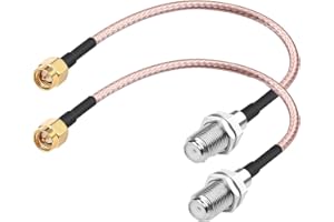 DHT Electronics 2PCS RF coaxial Coax Cable Assembly SMA Male to F Female 6''