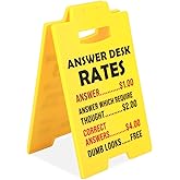 Answer Desk Rates Sign, 6.3x3.94x3.15 Inch Funny Team Office Gifts Funny Office Gag Sign for Coworker Employee Teammate Boss