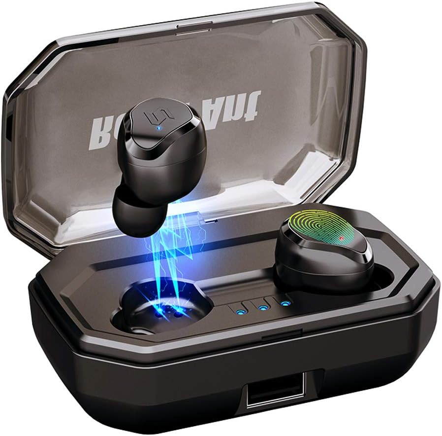 [2019 Newest] True Wireless Earbuds Bluetooth 5.0 TWS Headphones Touch Control Wireless Sport Earbud 3000 mAh Charging Case Bring 100H Playtime IPX6 Waterproof 3D Stereo Sound Wireless Headphones