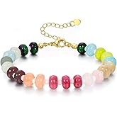 Colorful Bracelets for Women Handmade Gemstone Bracelet Rainbow Bracelets for Women Dainty Adjustable Charm String Braided Boho Seed Beads Friendship Bracelet Colorful Jewelry