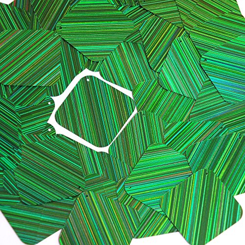Sequin Green Square Diamond 1.5 inch City Lights Reflective Couture Loose Paillettes. Made in USA.