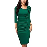 Miusol Women's 1950s Style Bow 2/3 Sleeve Business Pencil Dress