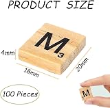 Vexquivera 100pc Wooden Scrabble Letters for Crafts Educational Games Kids view 2