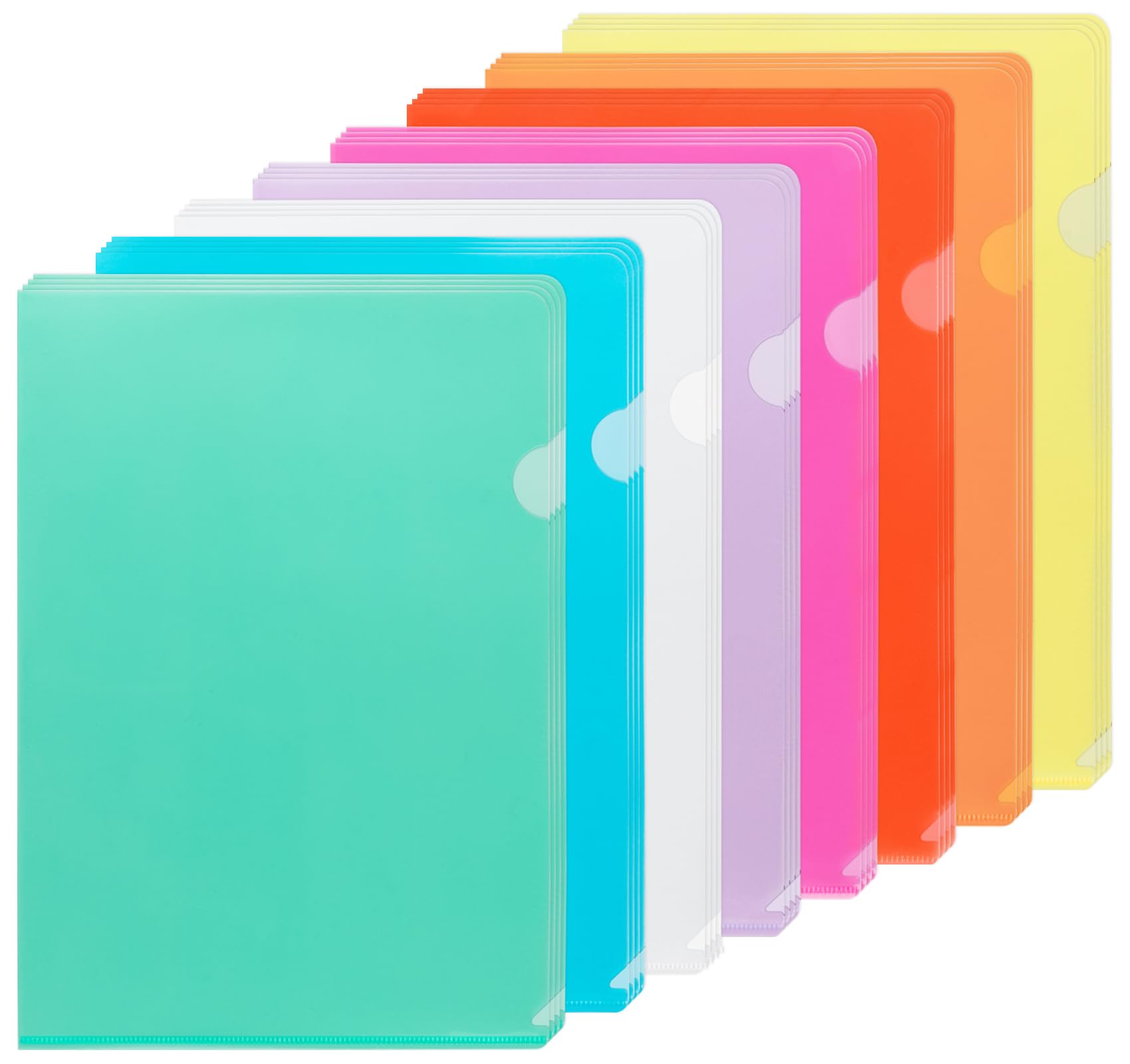 NOTEZMATE 16 x A4 Clear Plastic Folders,8 Colours Plastic Wallets A4,Open Top & Side Sleeves Protector for Paper Cover Protection Files,Cut File Cover for Work, Office, School, Documents