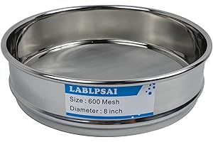 LABLPSAI 600 Mesh Lab Sieves 8" Diameter 304 Stainless Steel Wire Cloth Test Sieve for Industrial Laboratory Home