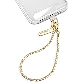MOUTAKEY Phone Wrist Strap Metal Phone Chain Wristlet Strap Detachable iPhone Lanyard Wrist with 2 Tether Tabs iPhone Charm strap For Women girls Shopping Traveling Party Walking