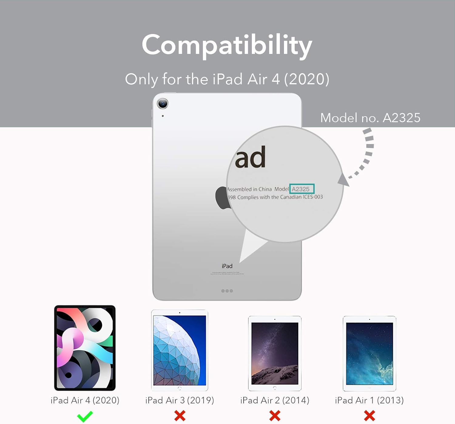 ESR Slim Smart Case for iPad Air 4 2020 10.9 inch [Viewing/Typing Stand