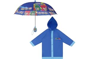 Hasbro boys Umbrella and Poncho Raincoat Set, Pj Masks Rain Wear for Ages 2-7
