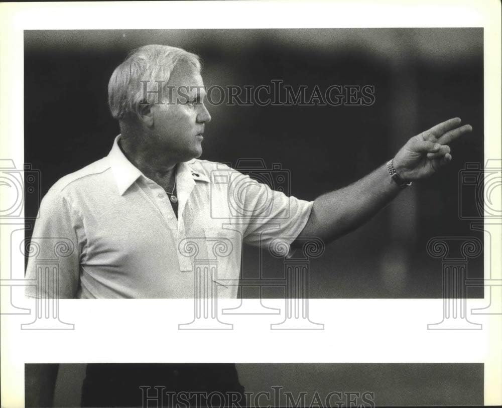Historic Images 1990 Press Photo Holmes High School Football Coach Gary West on The Sideline 8 x10