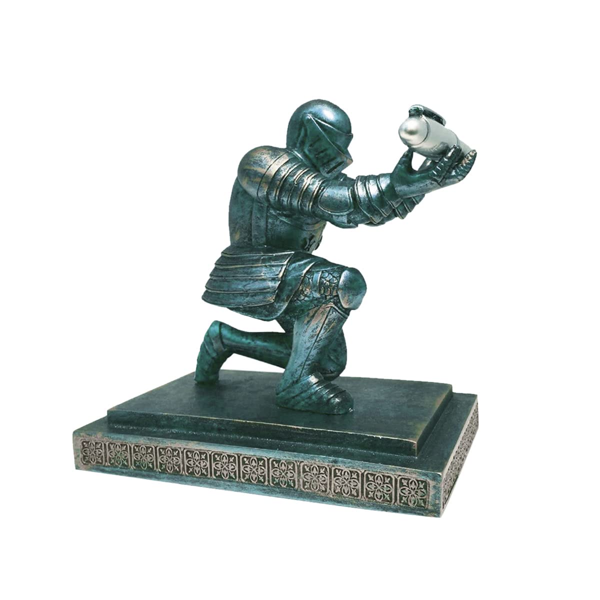 PORRASSO Pen Holder Executive Knight Pencil Stand Desktop Decorative Pen Holder Personalized Desk Accessory Cool Organizer for Office Home Blue