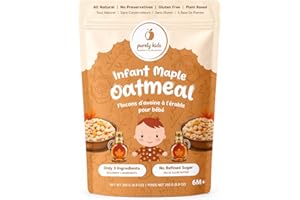 Purely Kids Organic Canadian Maple Oatmeal, All Natural, Dairy Free,Gluten Free, Plant Based, 250g, 6M+