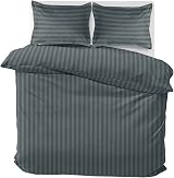 MOONLIGHT20015 Double Duvet Set Reversible Stripes Charcoal 200x200 CM view 3