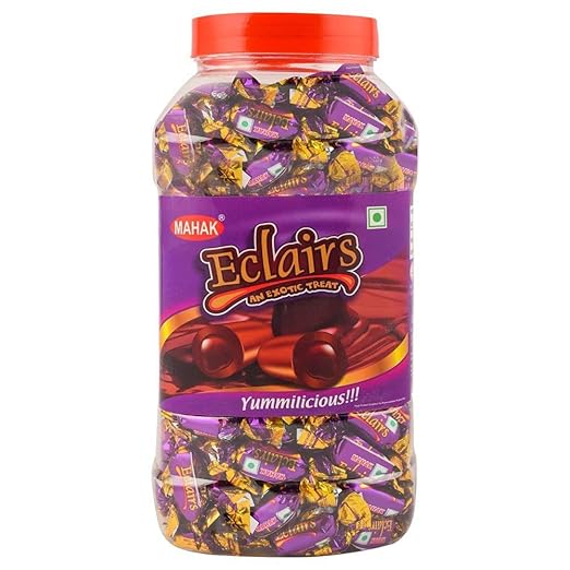 Mahak Kandiez Eclairs Candies Jar 200 Candies Toffee Milk Eclairs Jar Amazon In Grocery Gourmet Foods