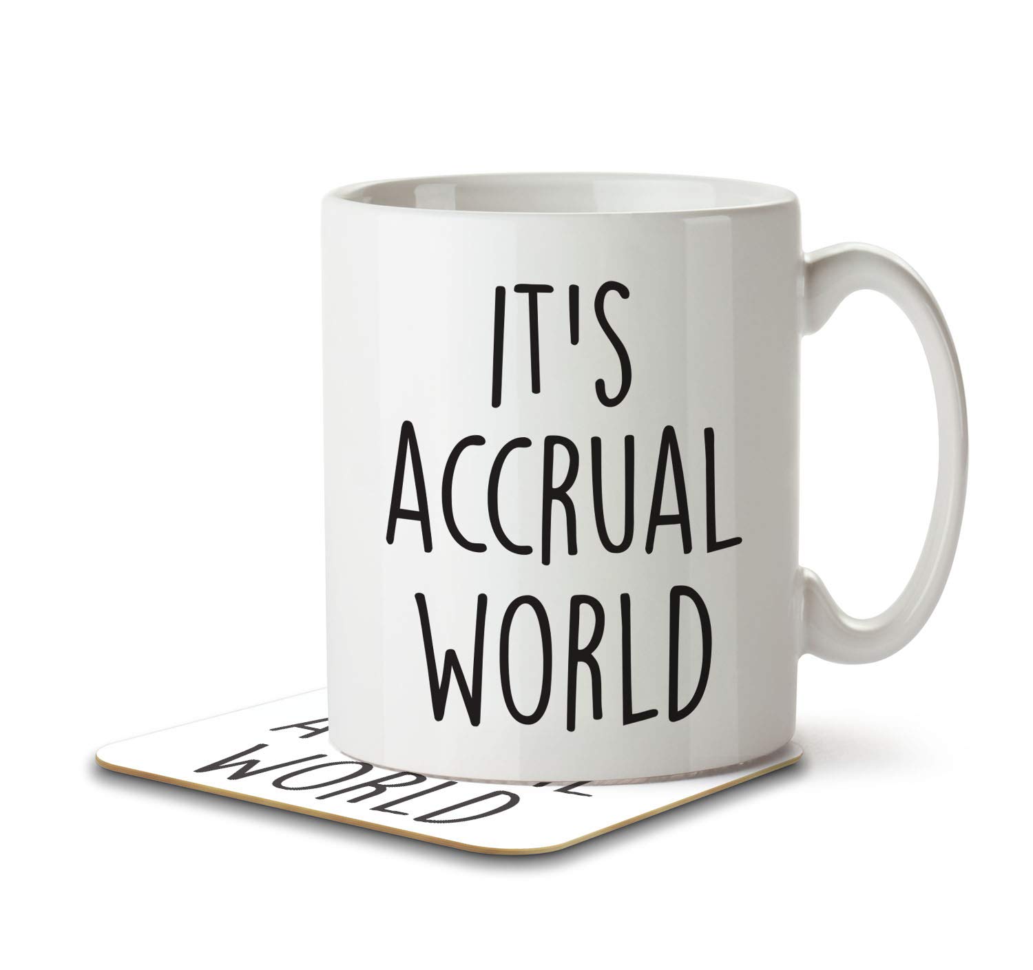 The Inky Penguin - It's Accrual World - Accountant, Accounting Colleague Gift Mug and Coaster, Ceramic, 11fl. oz.