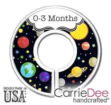 Carriedee Handcrafted Nursery Closet Size Dividers Boys Solar System Baby Clothes Organizers Space Theme Nursery Solar System Set Of 11
