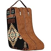 M&F Western Products TWISTER Boot Bag, Chocolate Brown with Southwestern Arrow Fabric, Microsuede, Nylon Handles