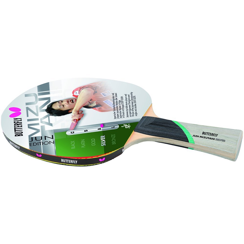 Butterfly Jun Mizutani Silver Table Tennis Bat-Multi-Colour, 25.5 cm x 15 cm x 1 cm/1.5 mm