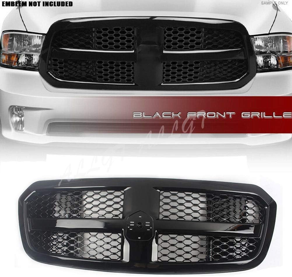 10JQK Black ABS Grille Honeycomb Bumper Mesh Grill Grille For Dodge RAM 1500 2013-2018