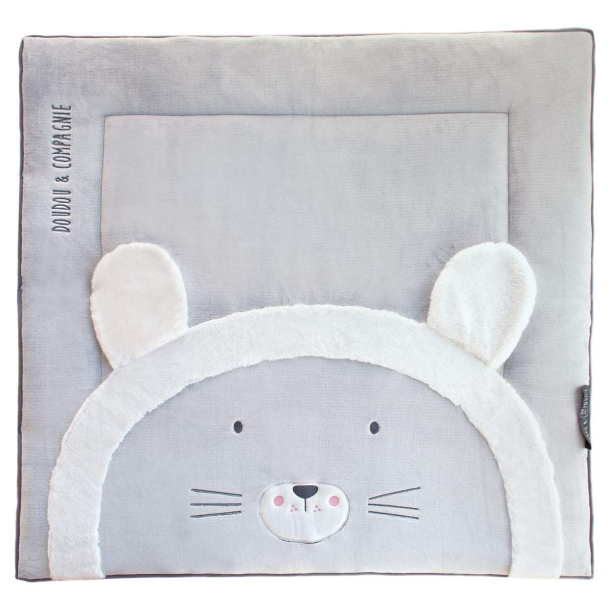 Doudou et Compagnie - DC3234 - Baby Play Mat Lion - Grey - 100 x 100 cm - Square - Tapidou