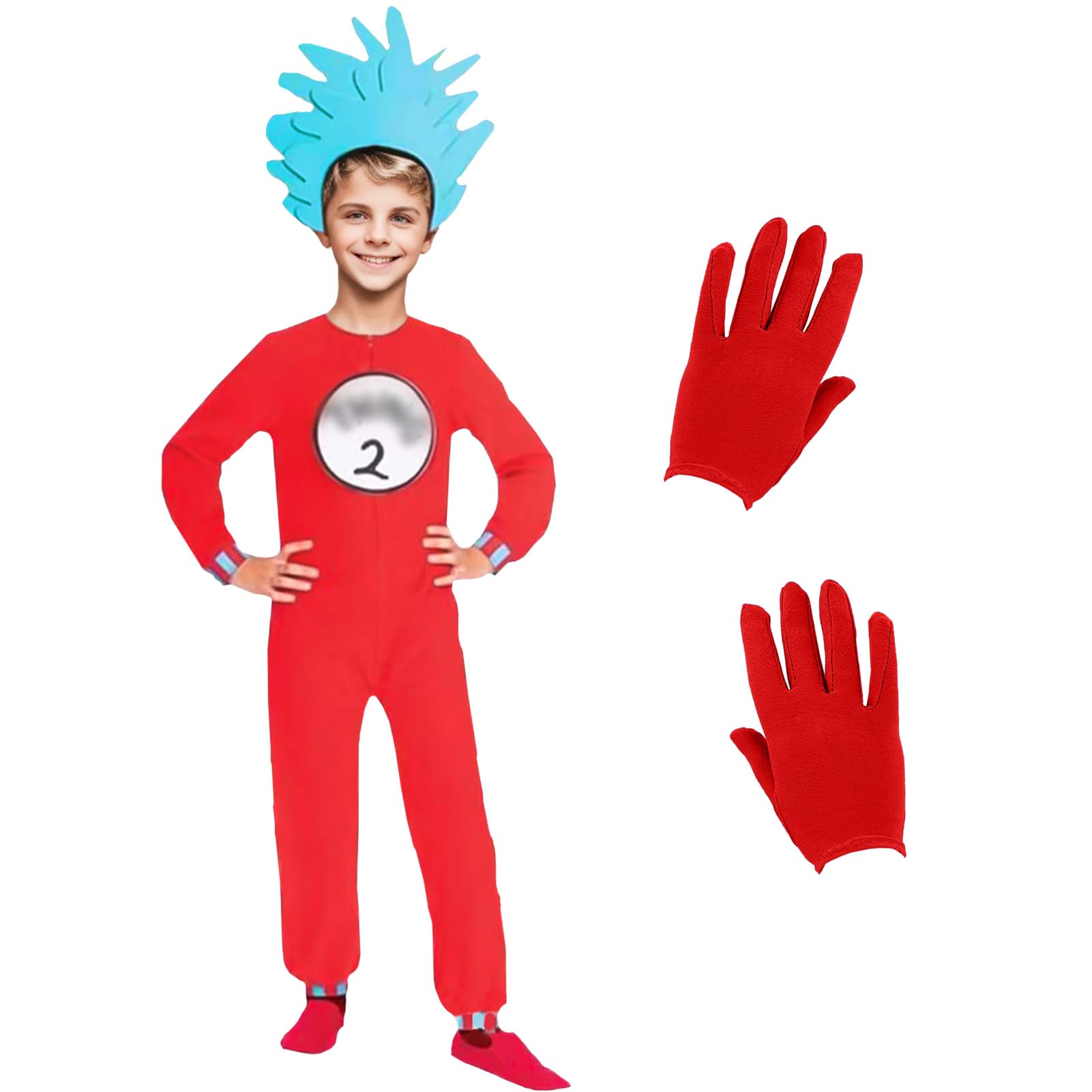 Maryparty Thing 1 and Thing 2 Costume for Boys and Girls World Book Day Costume for Kids (Style-2, XL)