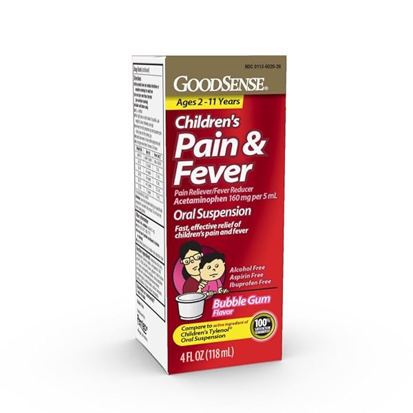 GOODSENSE CHILDREN’S PAIN RELIEVER ORAL SUSPENSION LIQUID, BUBBLE...