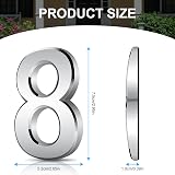 Vicloon 3D Door Numbers 3 Inch Waterproof Self-Adhesive Silver 8 view 2